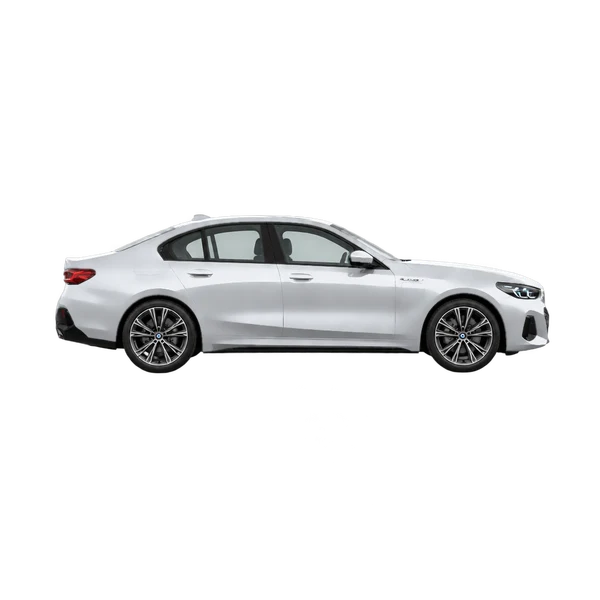 2025 BMW 550e in Silber, Ansicht: Seite (nach rechts gewandt)