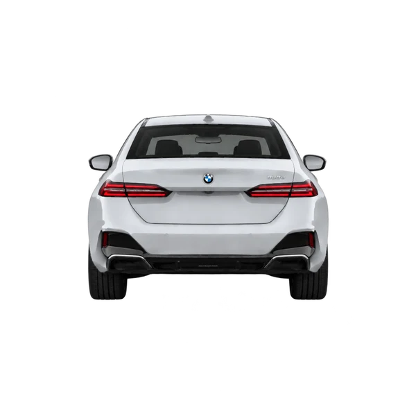 2026 BMW 550e in Silber, Ansicht: Heck