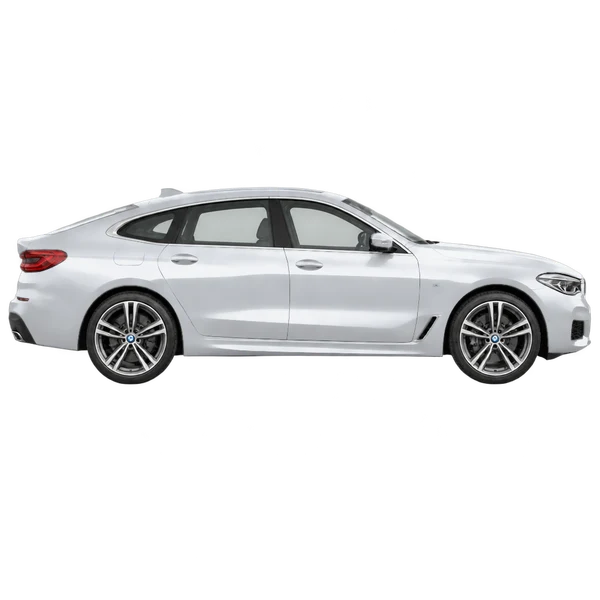 BMW 6 Series 2020 باللون فضي، منظر منظر جانبي (باتجاه اليمين)