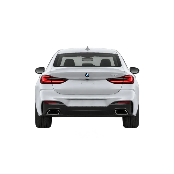 BMW 6 Series 2023 باللون فضي، منظر من الخلف