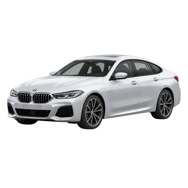 silver 2025 BMW 6 Series front three-quarter (facing left) view
