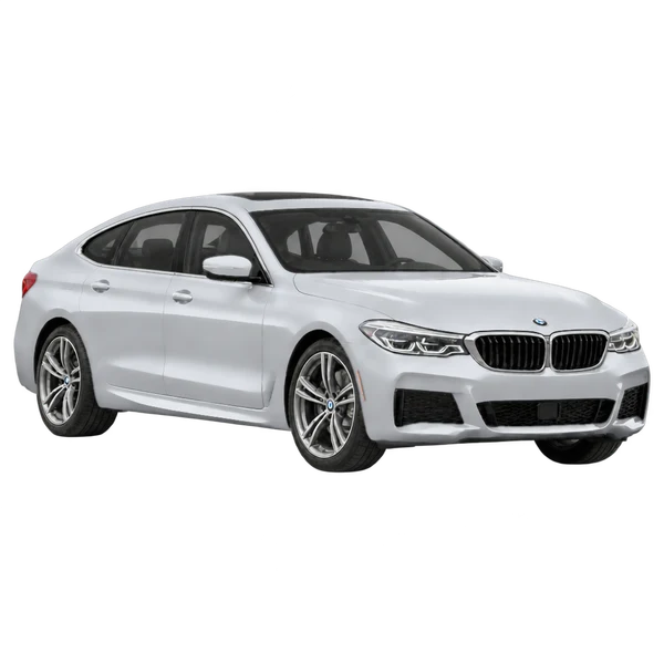 シルバーの2019 BMW 640i（フロントスリークォーター（右向き）ビュー）