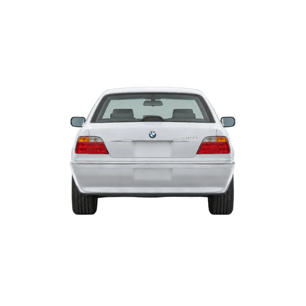 BMW 7 Series 2001 باللون فضي، منظر من الخلف