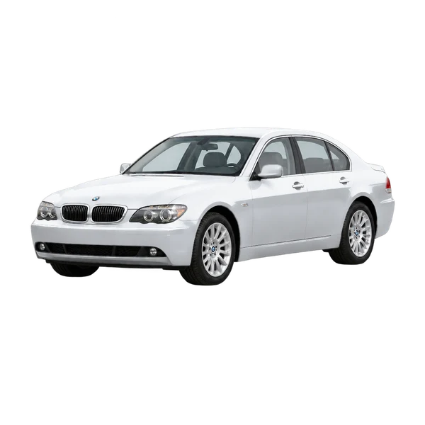 BMW 7 Series 2002 argent, vue trois-quarts avant (orienté vers la gauche)