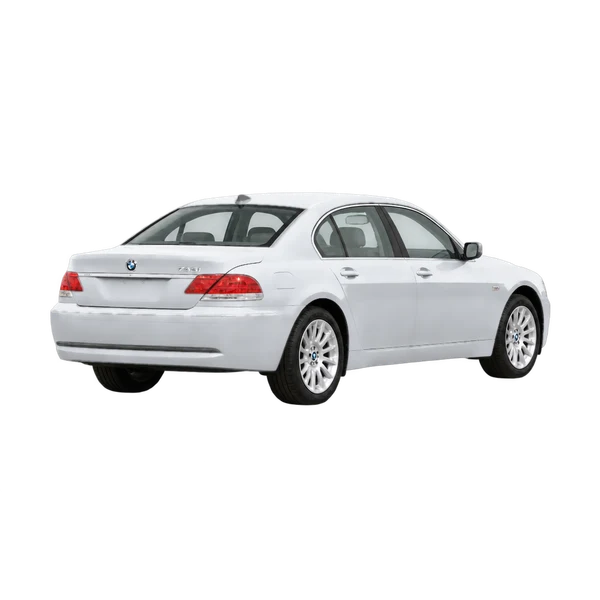 BMW 7 Series 2002 argent, vue trois-quarts arrière (orienté vers la gauche)