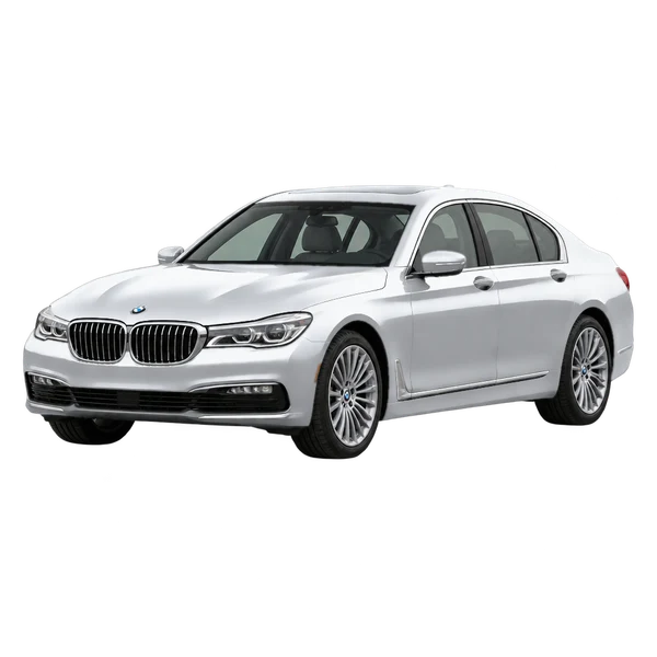 2016 BMW 7 Series in Silber, Ansicht: Dreiviertelansicht vorne (nach links gerichtet)