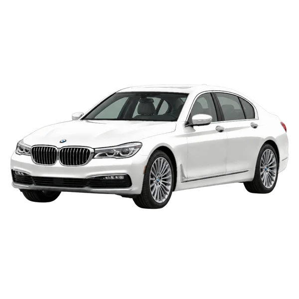 2017 BMW 7 Series in weiß, Ansicht: Dreiviertelansicht vorne (nach links gerichtet)