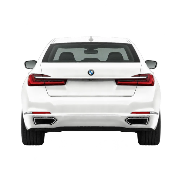 2020 BMW 7 Series in weiß, Ansicht: Heck