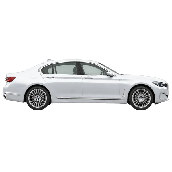 2021 BMW 7 Series in Silber, Ansicht: Seite (nach rechts gewandt)