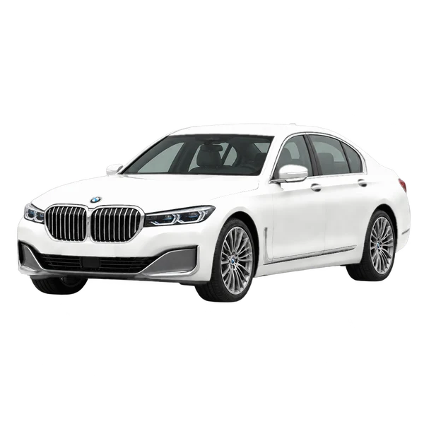 2021 BMW 7 Series in weiß, Ansicht: Dreiviertelansicht vorne (nach links gerichtet)