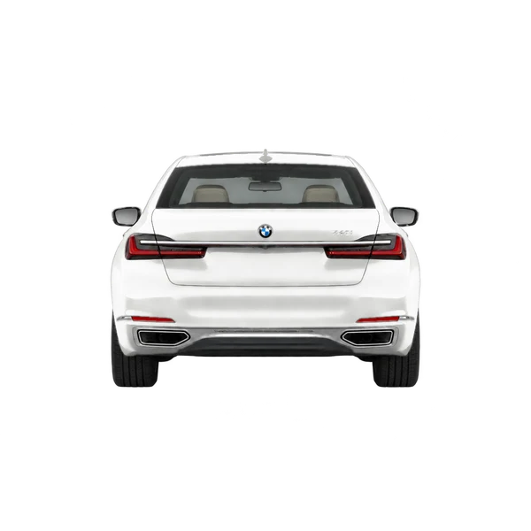 2021 BMW 7 Series in weiß, Ansicht: Heck