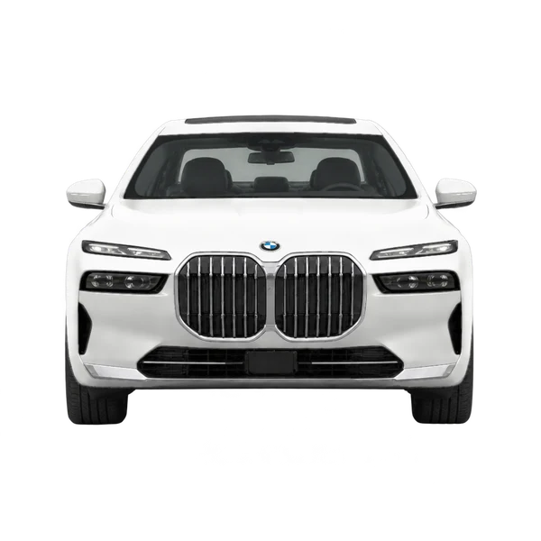 BMW 7 Series 2024 en blanco, vista frontal