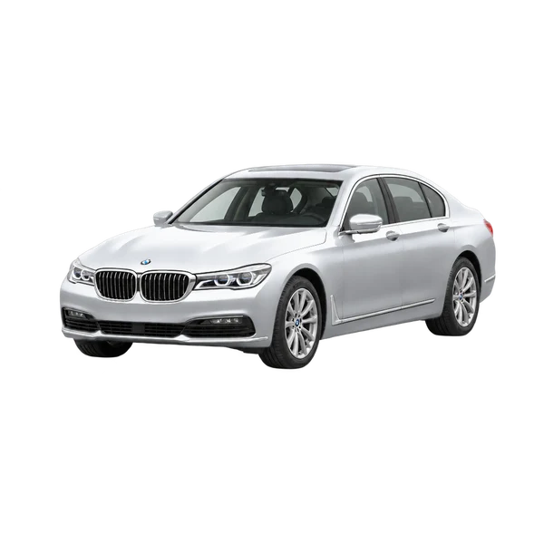2016 BMW 740D Xdrive in Silber, Ansicht: Dreiviertelansicht vorne (nach links gerichtet)