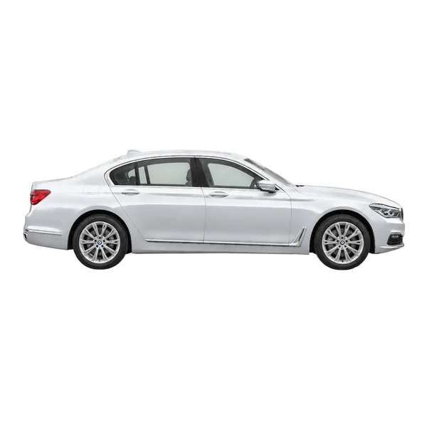 2016 BMW 740D Xdrive in Silber, Ansicht: Seite (nach rechts gewandt)