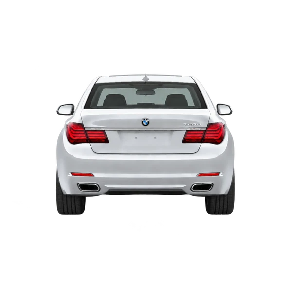 BMW 740D 2015 prata, vista traseira