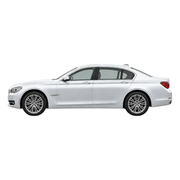 BMW 740D 2015 prata, vista lateral (voltada para a esquerda)