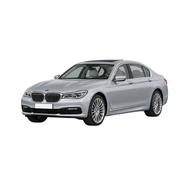 BMW 740e 2018 argent, vue trois-quarts avant (orienté vers la gauche)