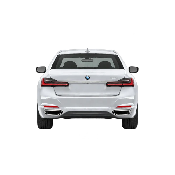 2022 BMW 740i in Silber, Ansicht: Heck