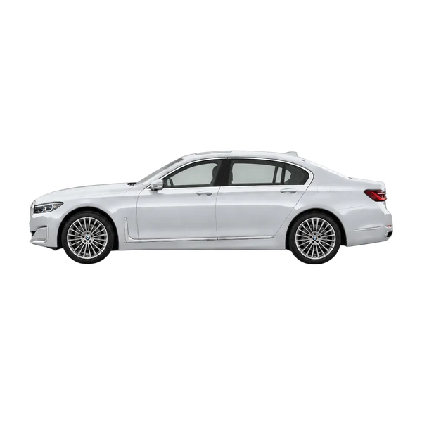 2022 BMW 740i in Silber, Ansicht: Seite (nach links gerichtet)