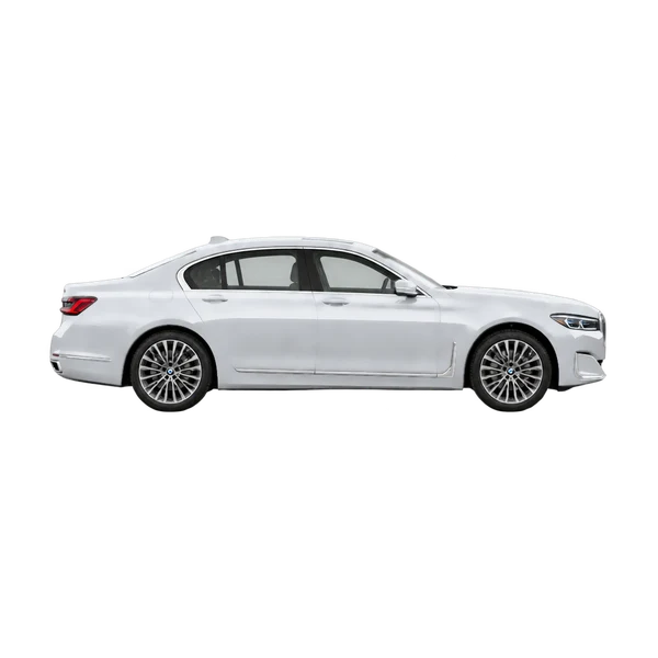 2022 BMW 740i in Silber, Ansicht: Seite (nach rechts gewandt)
