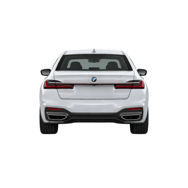 2023 BMW 740i in Silber, Ansicht: Heck