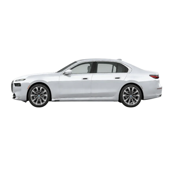2024 BMW 740i in Silber, Ansicht: Seite (nach links gerichtet)
