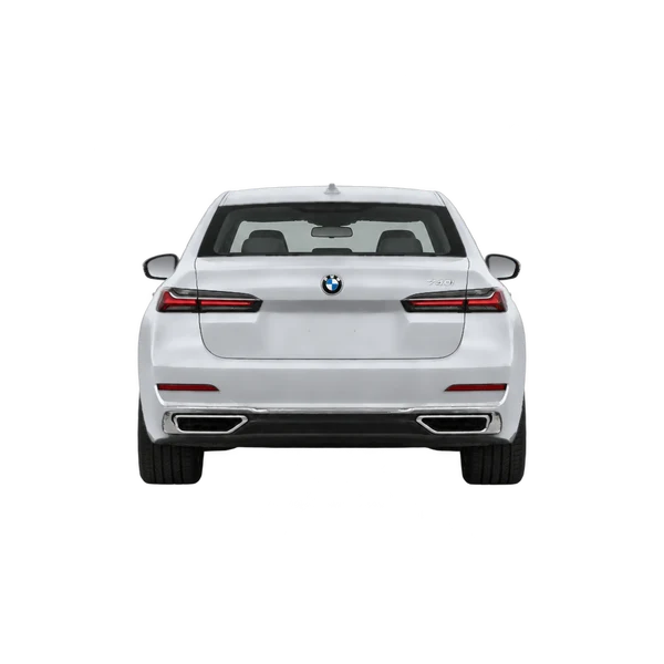2026 BMW 740i in Silber, Ansicht: Heck