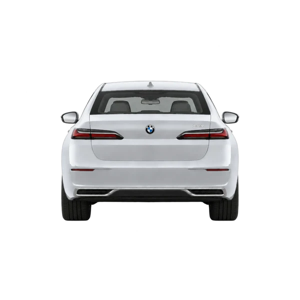 2027 BMW 740i in Silber, Ansicht: Heck