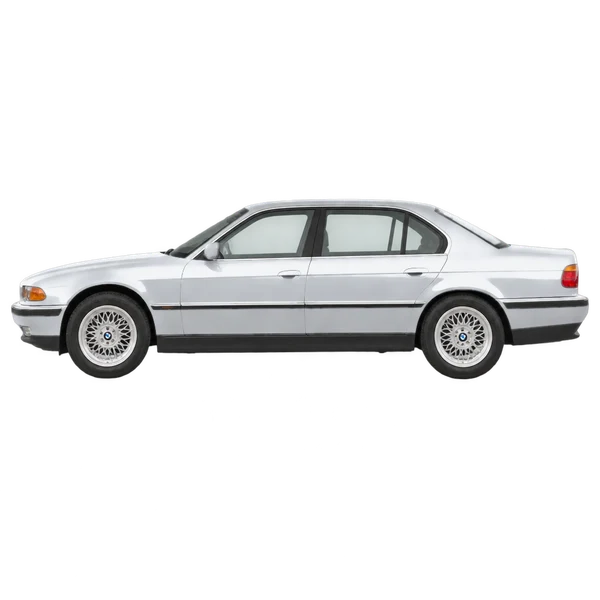 silver 1999 BMW 740iL side (facing left) view