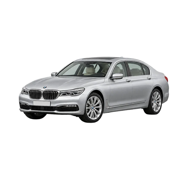 BMW 740Li 2016 prata, vista dianteira em três quartos (voltada para a esquerda)