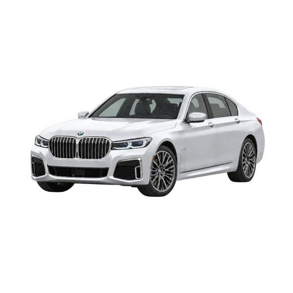2022 BMW 745e in Silber, Ansicht: Dreiviertelansicht vorne (nach links gerichtet)