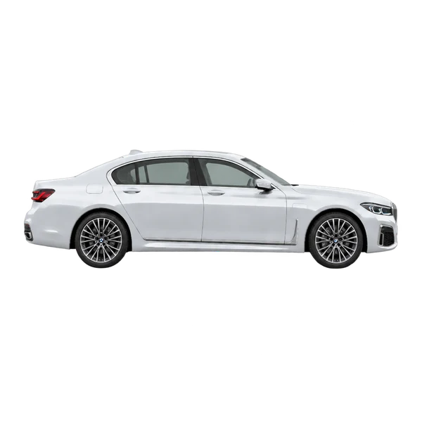 2022 BMW 745e in Silber, Ansicht: Seite (nach rechts gewandt)