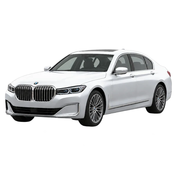 BMW 745Le 2020 en plateado, vista frontal tres cuartos (hacia la izquierda)