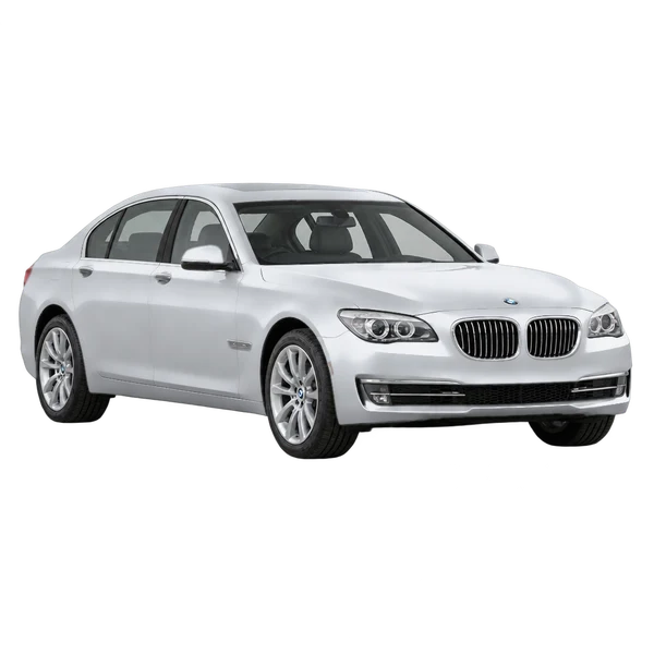 2013 BMW 750 in Silber, Ansicht: Dreiviertelansicht vorne (nach links gerichtet)