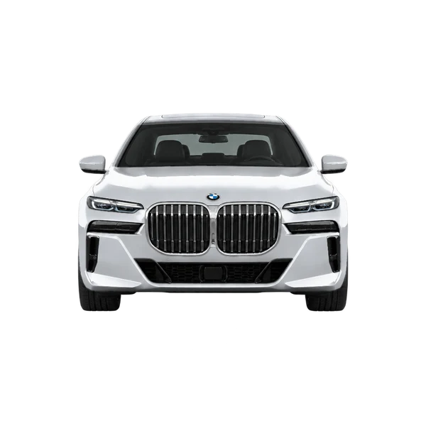 BMW 750E Xdrive 2023 en plateado, vista frontal