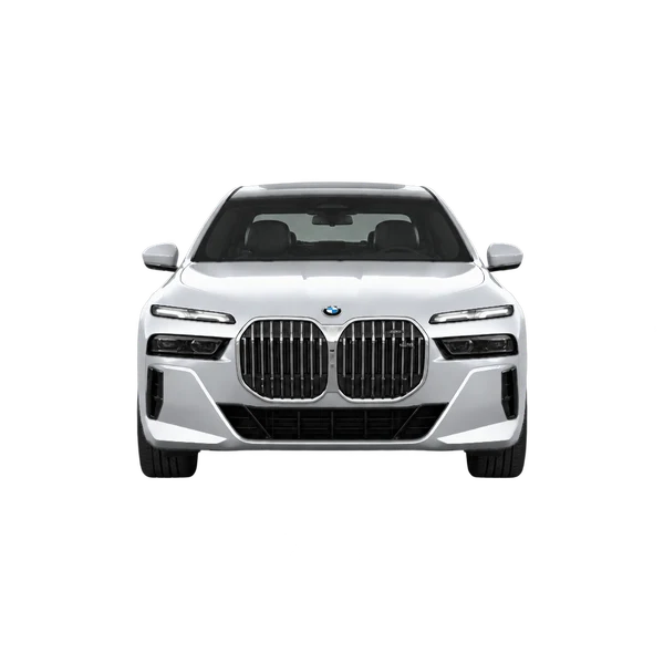 BMW 760i 2023 en plateado, vista frontal