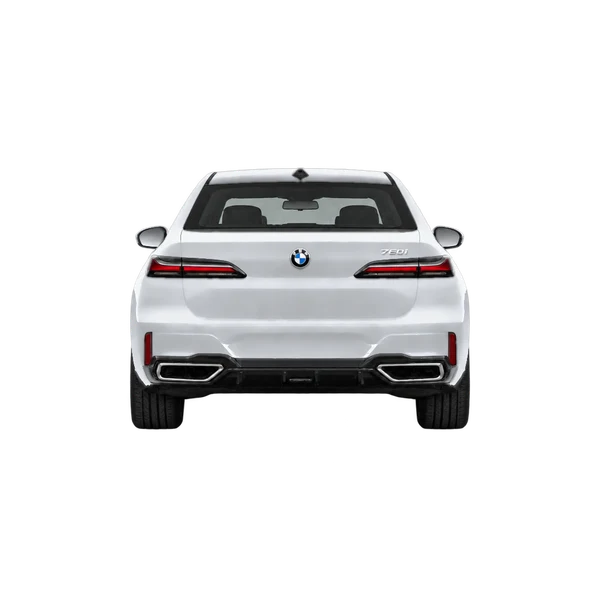 BMW 760i 2023 en plateado, vista trasera