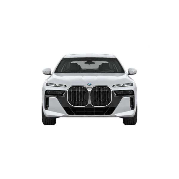 BMW 760i 2024 en plateado, vista frontal