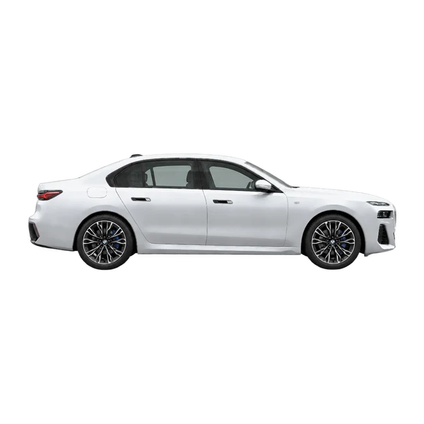 2026 BMW 760i in Silber, Ansicht: Seite (nach rechts gewandt)
