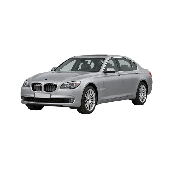 シルバーの2010 BMW 760Li（フロントスリークォーター(左向き)ビュー）
