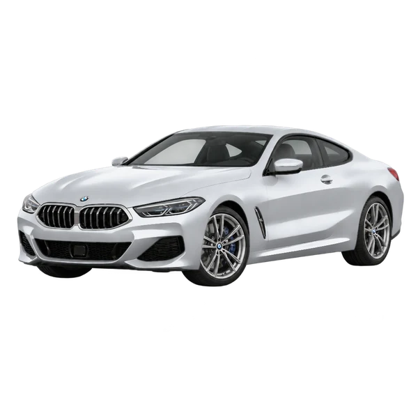 2019 BMW 8 Series in Silber, Ansicht: Dreiviertelansicht vorne (nach links gerichtet)