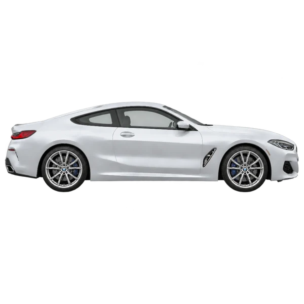 2019 BMW 8 Series in Silber, Ansicht: Seite (nach rechts gewandt)