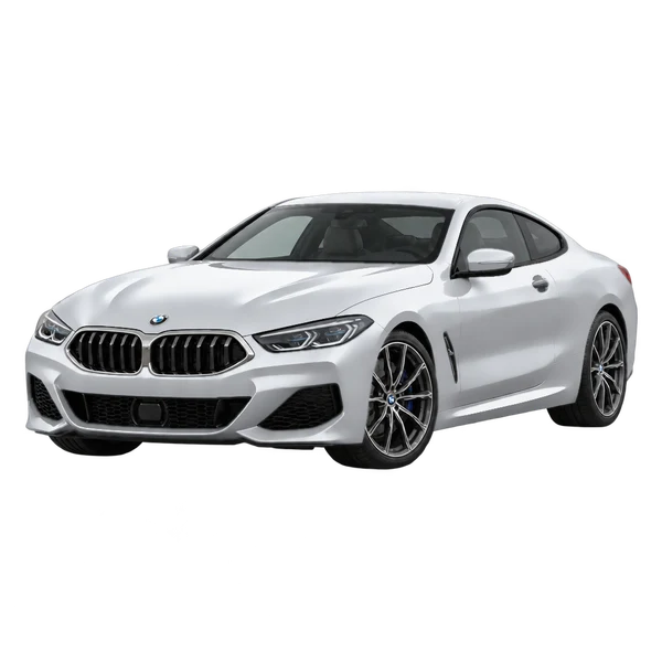 2023 BMW 8 Series in Silber, Ansicht: Dreiviertelansicht vorne (nach links gerichtet)