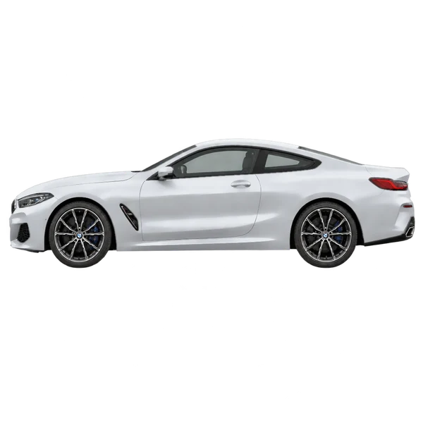 2023 BMW 8 Series in Silber, Ansicht: Seite (nach links gerichtet)