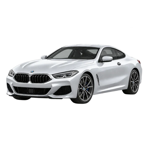 2025 BMW 8 Series in Silber, Ansicht: Dreiviertelansicht vorne (nach links gerichtet)