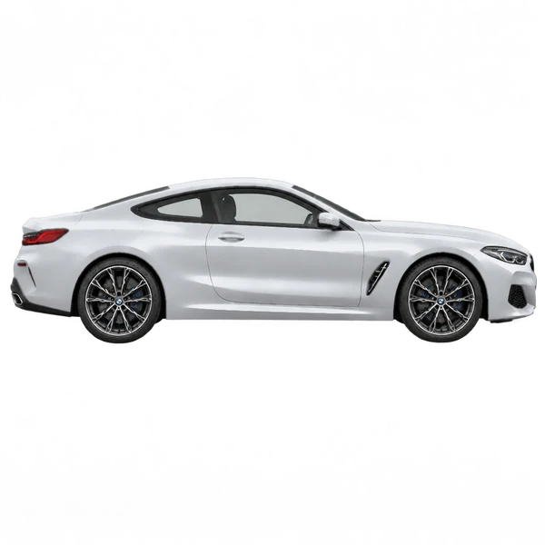 2025 BMW 8 Series in Silber, Ansicht: Seite (nach rechts gewandt)