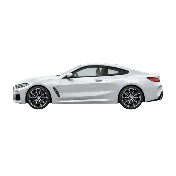 2026 BMW 8 Series in Silber, Ansicht: Seite (nach links gerichtet)