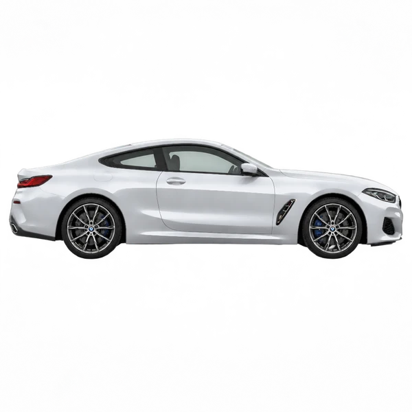 2026 BMW 8 Series in Silber, Ansicht: Seite (nach rechts gewandt)