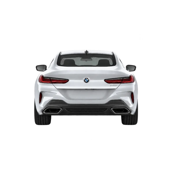 BMW 840i 2022 باللون فضي، منظر من الخلف