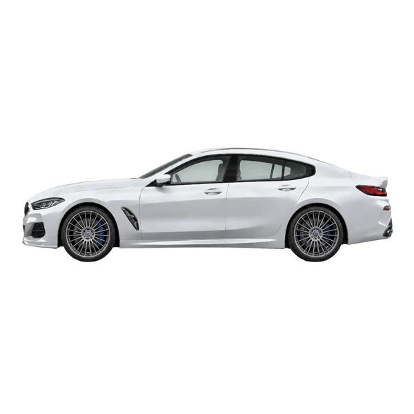 BMW Alpina B8 2022 argent, vue côté (vers la gauche)